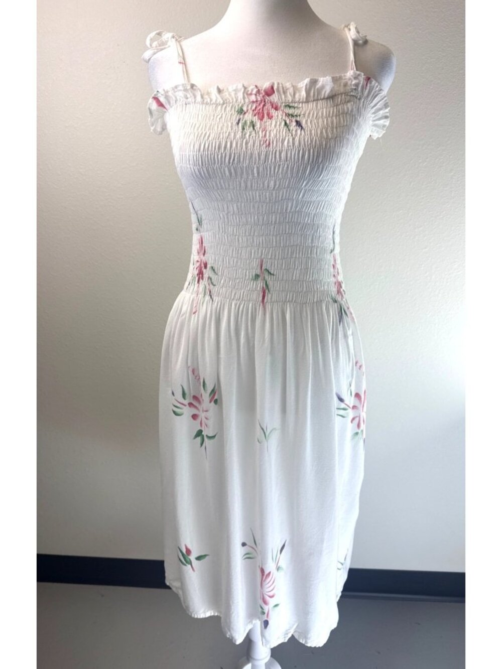 Hibiscus Collection Hawaii Women's OS Smocked Sundress/Cover-up Vacation Floral